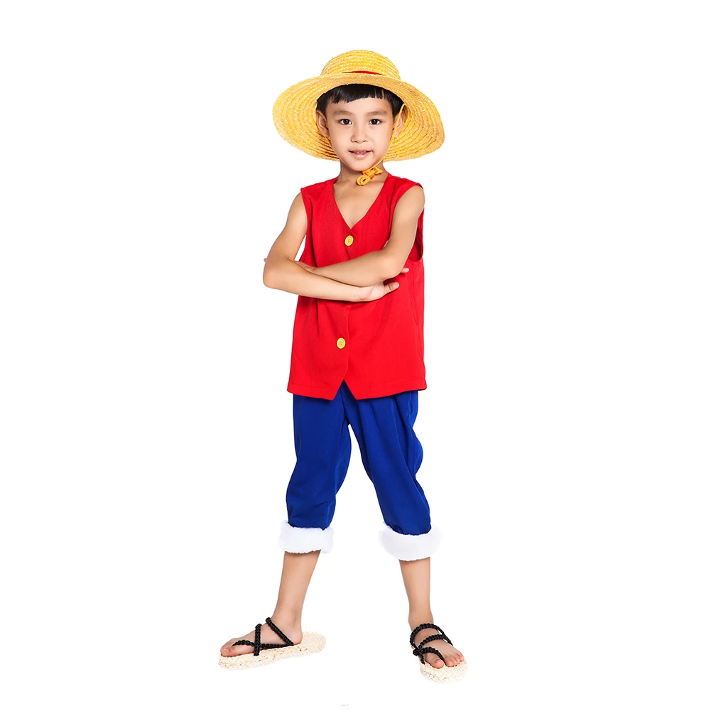 Brdwn One Piece Children's Monkey D Luffy Cosplay Costume 1st