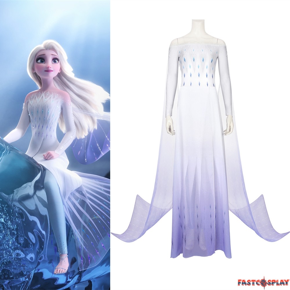 Frozen 2 Elsa Cosplay Dress White Dress