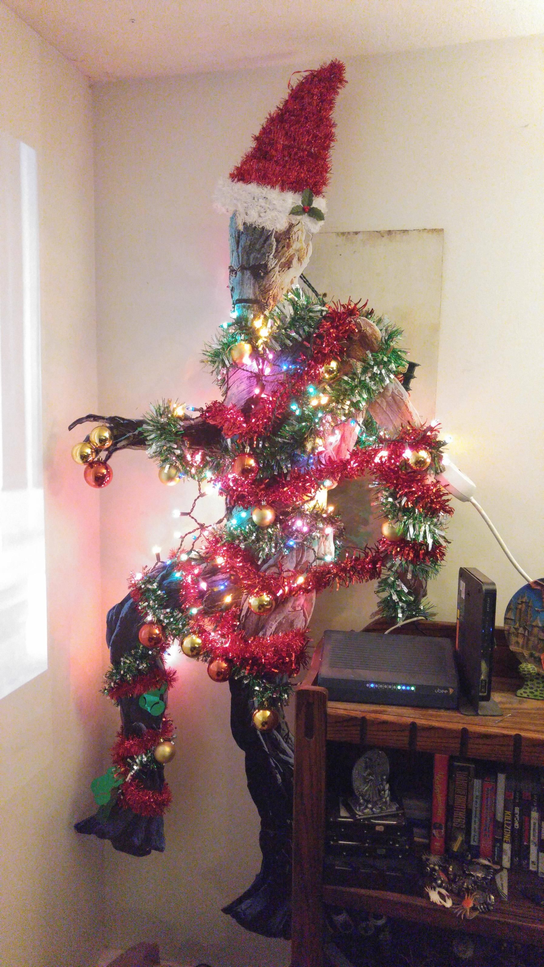 No space for an Xmas tree so reddit here is Christmas Groot. #tree