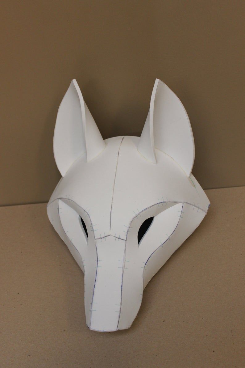 Kistune Fox Mask Base Pattern Tutorial for EVA foam | Etsy | Fursuit