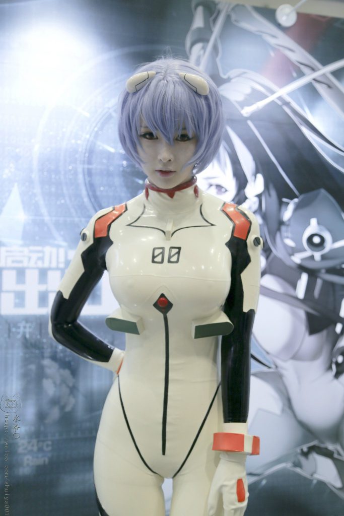 rei ayanami cosplay Neon genesis evangelion latex cosplay costume with accessories, shinji