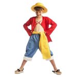 monkey d luffy kids costume Anime one piece monkey d luffy cosplay costume full set uniform for