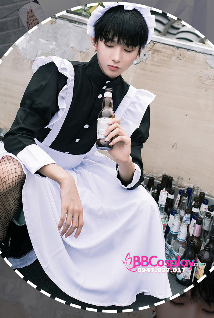 maid cosplay nam Maid cat rosa